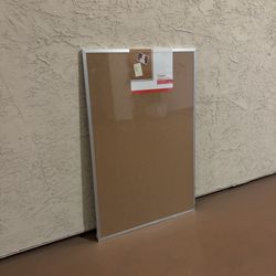 One New Cork Bulletin Board, Aluminum Frame, 3'W x 2'H (Sealed in Plastic) 
