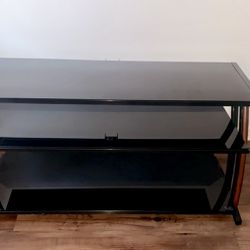 Black Tempered Glass Tv Stand 