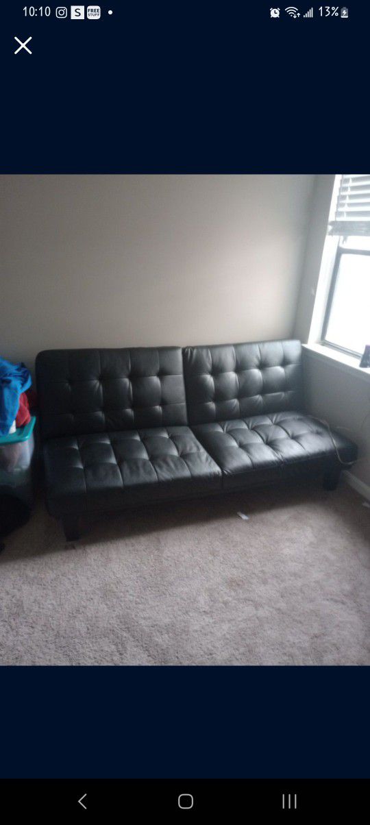Leather Futon Couch /Bed