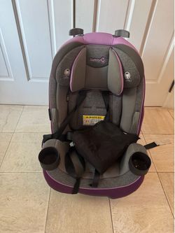 Safety 1st car seat in purple and gray.