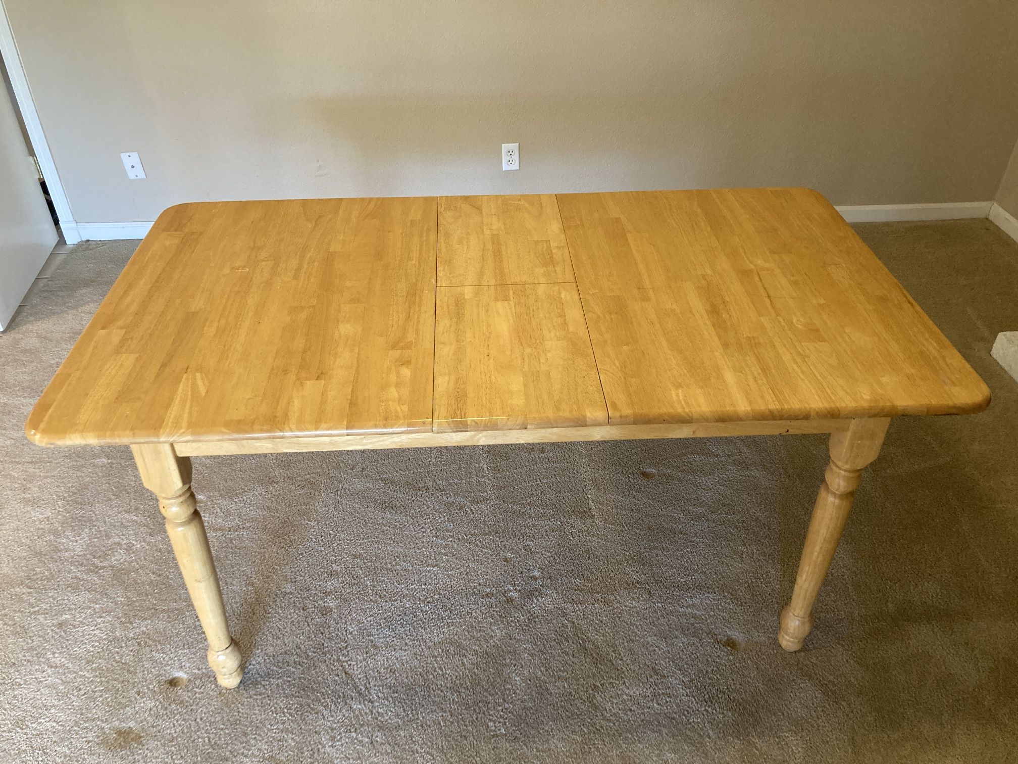 Kitchen Table With Dining Room Leaf Work Oak Wood