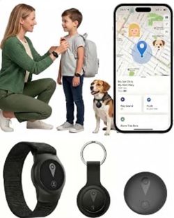 galawelly GPS Tracker for Kids, Smart Kids Tracker with Real-Time Location, for Android and iPhone No Monthly Fee & No SIM Card- Wearable Wristband & 