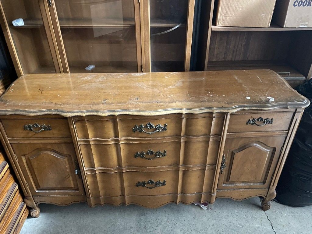 4-Drawer 2-Cabinet Credenza