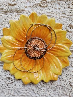 Gold and silver hoop earrings