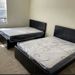 2 Full Size Bed Frame With 2 Mattress. All New Furniture And Free Delivery 