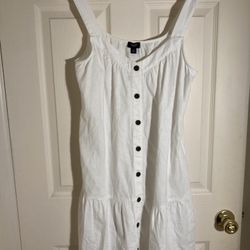 J. Crew Women's White Button Up Linen Shift Dress SZ 6