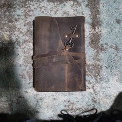 Leather Journal with Key- 300-800 pages (uncounted)