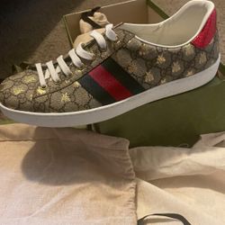 Gucci Shoes Beige And Red & Green