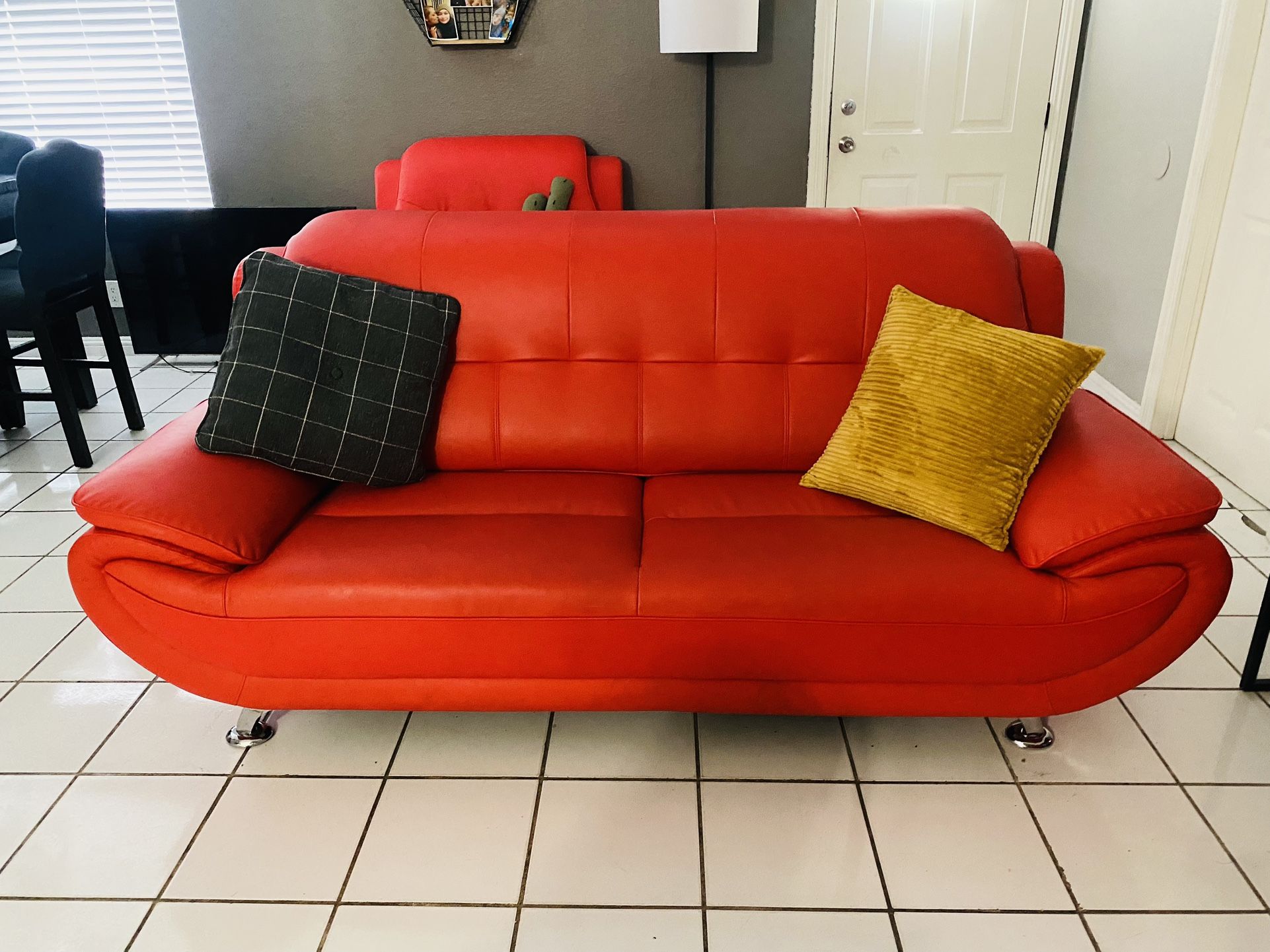 3 piece Retro Red Couches 