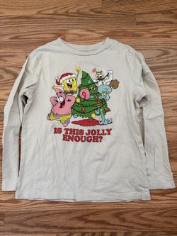 SpongeBob Boys Christmas Shirt Size Medium 8