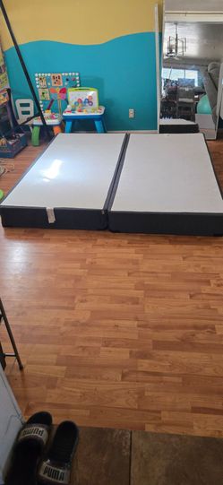 Two Twin Box Springs and Adjustable Hollywood Bed Frame