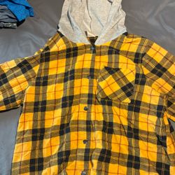 Yellow Flannel Hoodie 