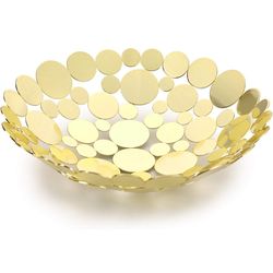 wnMy Metal Fruit Bowl Basket Creative Table Centerpiece Fruit Stand Decorative Countertop Fruit Holder for Kitchen Counter, Iron Large Fruit Plate Rou