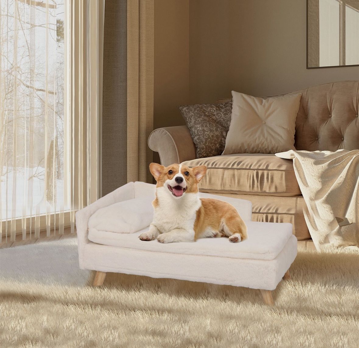 Pet Sofa Soft Dog Bed Couch Sponge Cushion Puppy Kitten Warm Recliner Waterproof