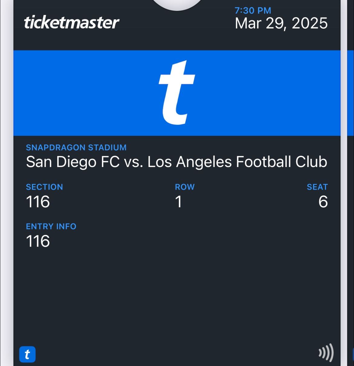 2 Tickets SDFC VS LAFC FRONT ROW