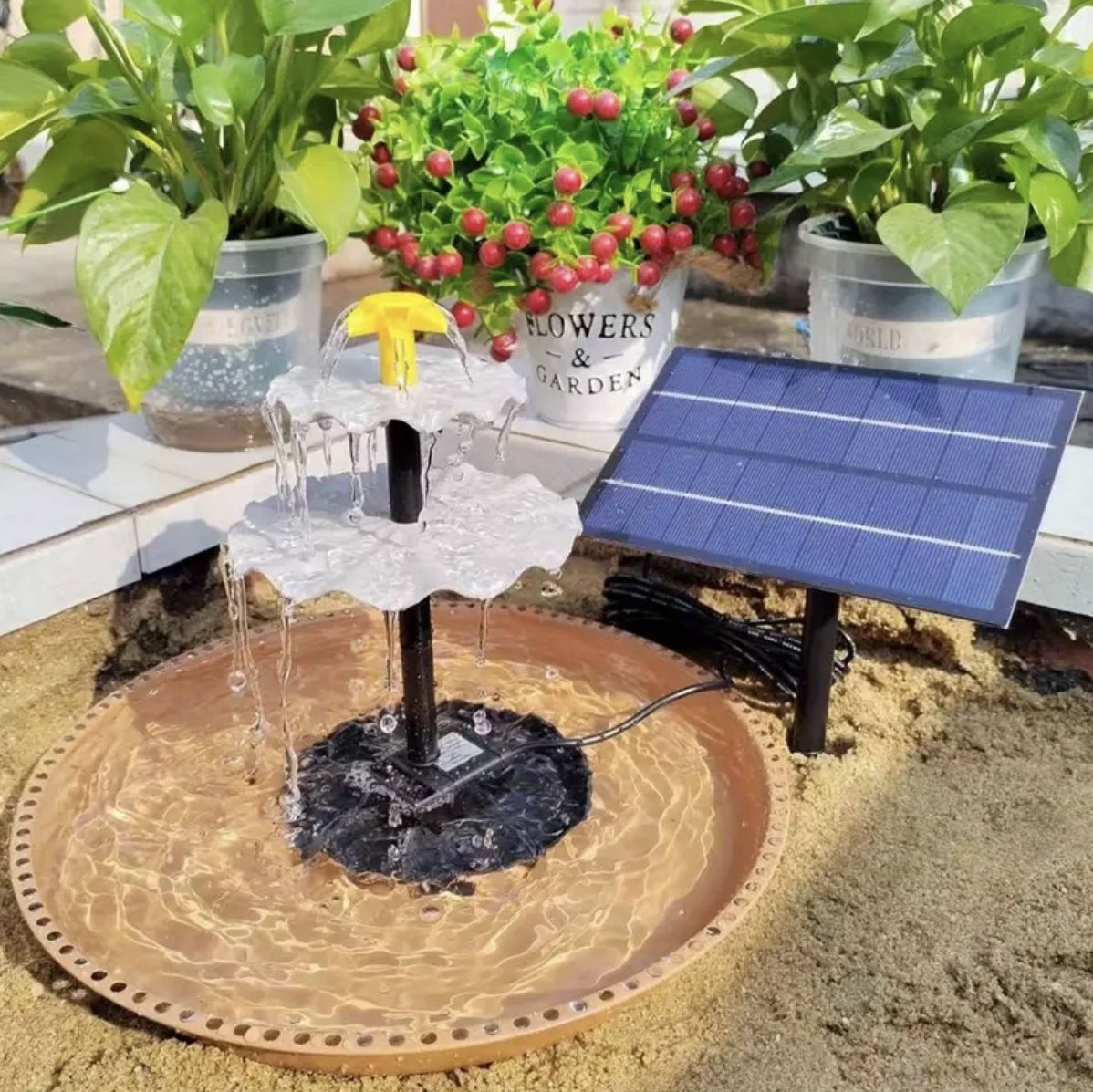 1 Set 2.5W Solar Bird Bath Fountain