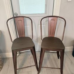  Industrial Counter Stools (Set of 2)
