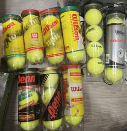 (9) New Unopened Sealed Wilson Championship Extra Duty Prostaff 4 Balls Per Can Penn Tribute USTA Approved Tennis Balls Cans