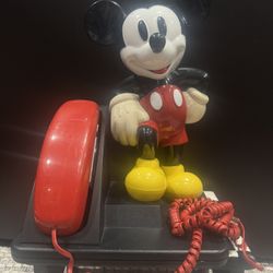 Vintage Mickey Mouse Corded Land Line Touch Tone Telephone AT&T Disney