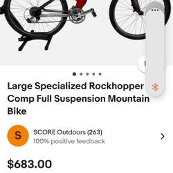 Large Specialized Rockchopper Comp Full Suspension Mountain Bike