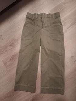 Bagatelle Collection New York Womens Olive Green Utility Pants Sz 12 Wide Leg