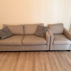 Bishop Sofa + Armchair - Taupe
