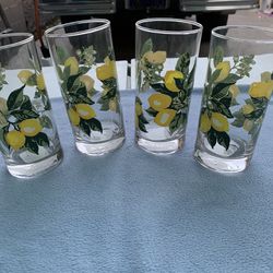 Lemon   Glass  Cups  Set  Of  4 