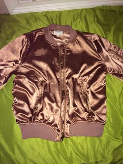 Rose gold bomber jacket