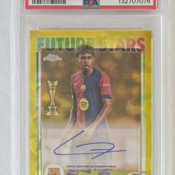 2024-25 TOPPS  SAPHIRE UCC LAMINE YAMAL FUTURE STARS AUTO-YELLOW MINT 9 #LY