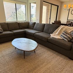 Room & Board 4 Piece Charcoal Deep Seat Sectional