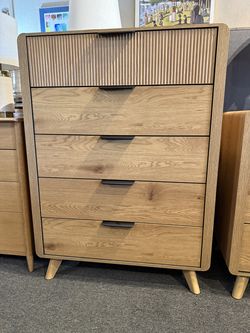 Blonde Mid Century Modern Style Dresser Chest of Drawers MCM