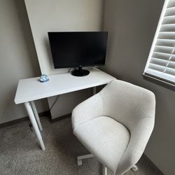 IKEA Chair + IKEA table + Philip Monitor 