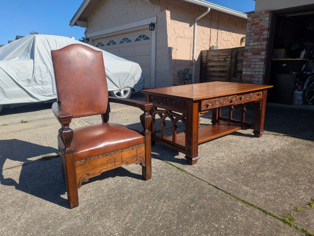 Antique Library Table - 19th Century