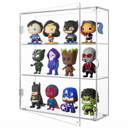 New Acrylic Display Case, Clear Display Case for Funko Pop Figures, Wall Mounted or Desktop Dustproof Display Cabinet Box for Collectibles ,Rock,Crys
