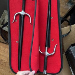 Martial Arts Sai Set In Case