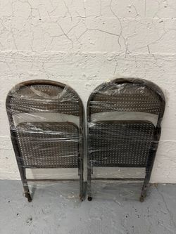 Metal Folding Chairs Set of 2