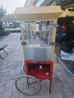Retro Gold Medal Popcorn Machine & Cart