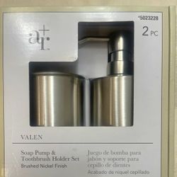 Allen + Roth Brushed Nickel 15-oz Soap and Lotion Dispenser
