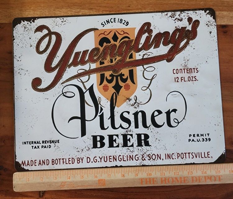 16x12 Yuengling Lager Metal Bar Sign