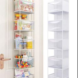 1pc 6-Layer Over The Door Hanging Storage Bag For Baby's Room, Holds Diapers, Toys, Accessories Baby Shower Family Decorations Gifts