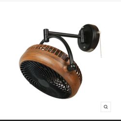 13 inch Wall-Mount Fan with Wood Grain Finish