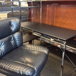 Black Computer Desk 47” Inch With Chair 