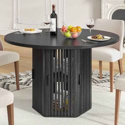 47 Inch Round Dining Table for 4, Circle Kitchen Table with Storage Shelf for Living Room, Walnut

Brand new in box 📦 

(It needs to be assembled)
(T