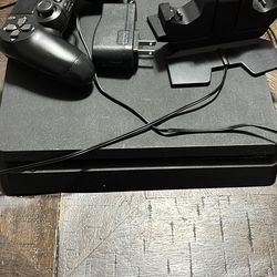 PS4 slim with controller and duel charging dock
