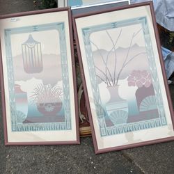 Vintage 80s Prints Set 2 Framed By Del Webb 