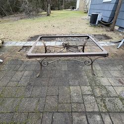 Metal and glass coffee table