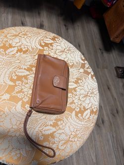 Coach Brown Leather Zip-Around Wristlet Wallet