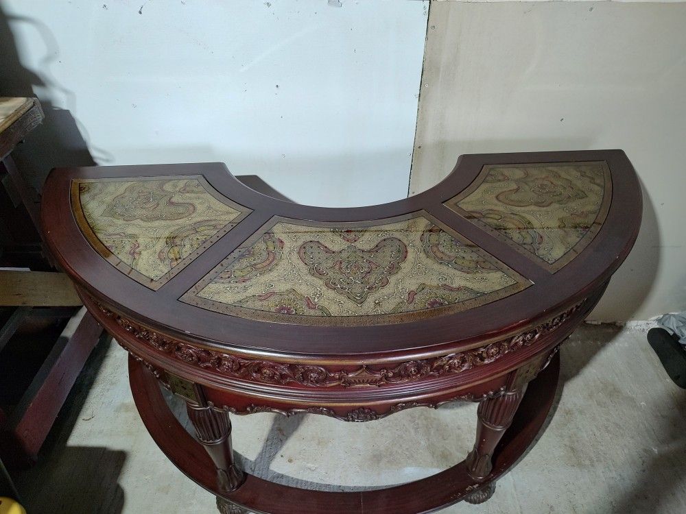 Italian Mediterranean Style Half-Moon Console Table