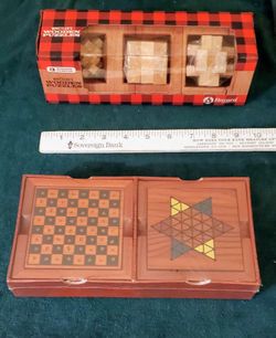 NEW - Real Wood Games and Puzzles - $18 each