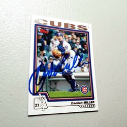 Autographed 2004 Topps Baseball Card #165 Damian Miller Chicago Cubs